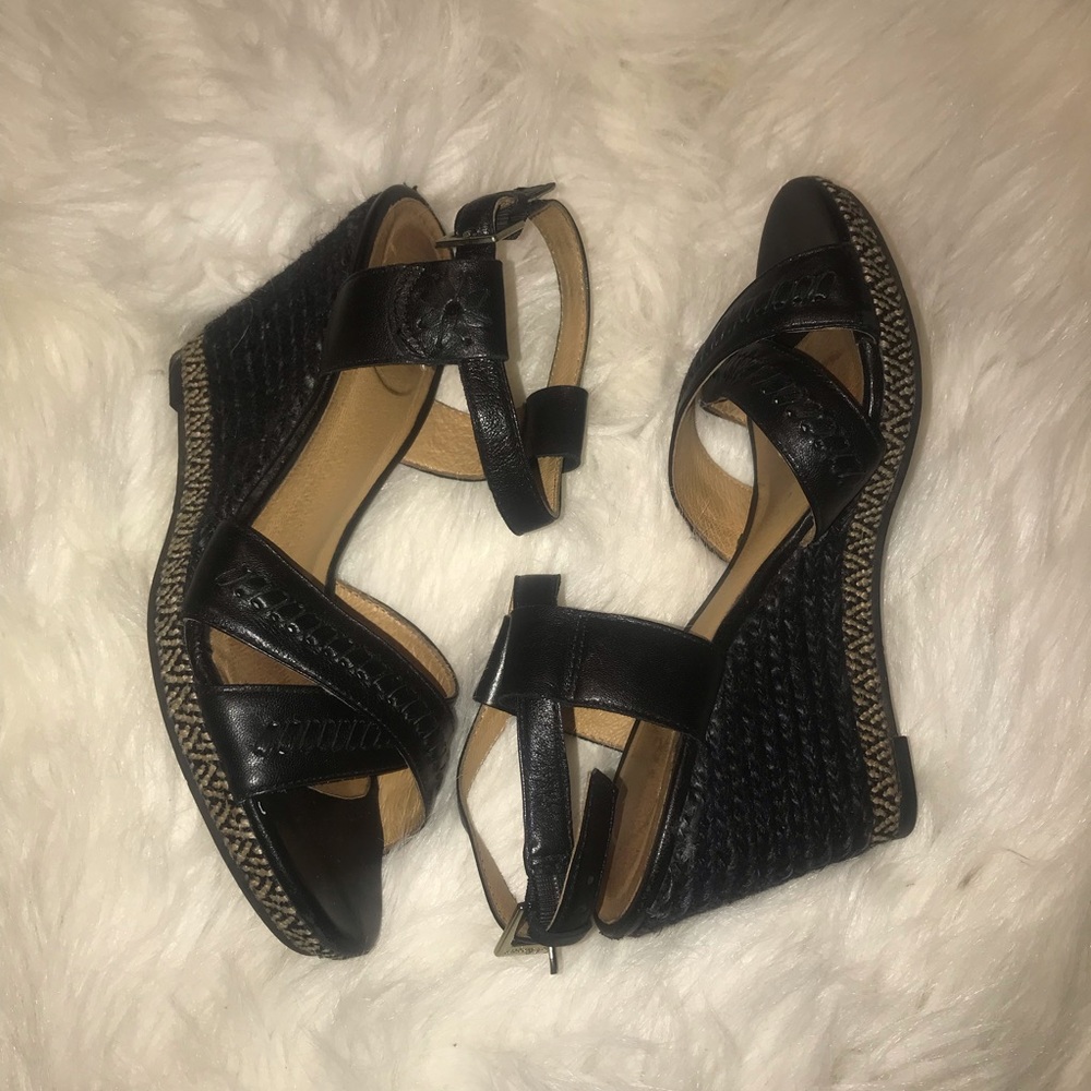 Jack Rogers Black Espadrilles Wedges 6.5